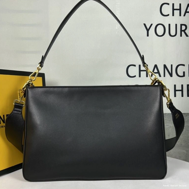Affordable In Black Zip Calf Shoulder Fendi O'Lock Leather Bag 0719